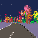 Forest Road Scene