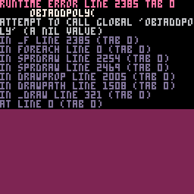 pico-8 runtime error message